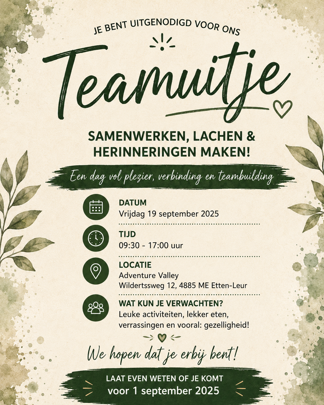 Teamuitje Botanisch