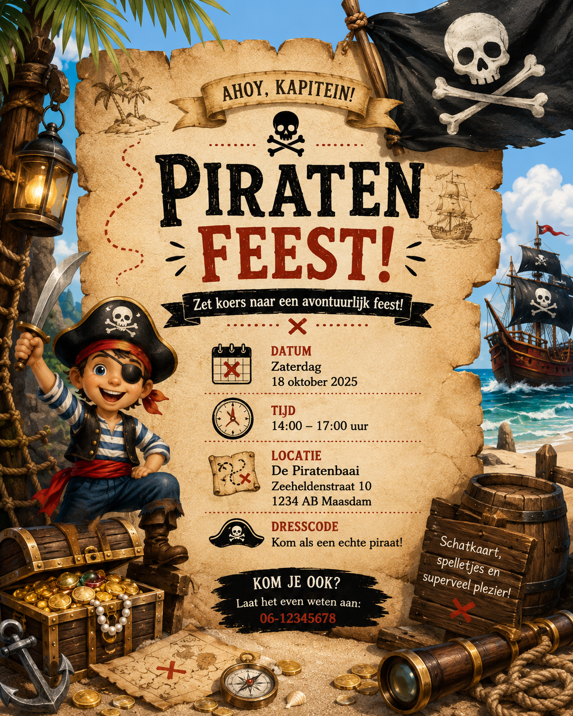 Piratenfeest Schatkaart